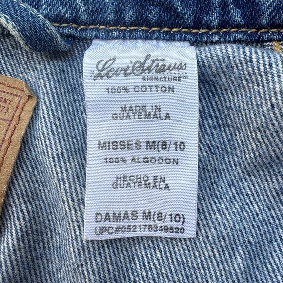 VTG Levi Strauss Denim Vest Sz Misses M 8-10 100% cotton Med Wash Y2K Western - Picture 10 of 11